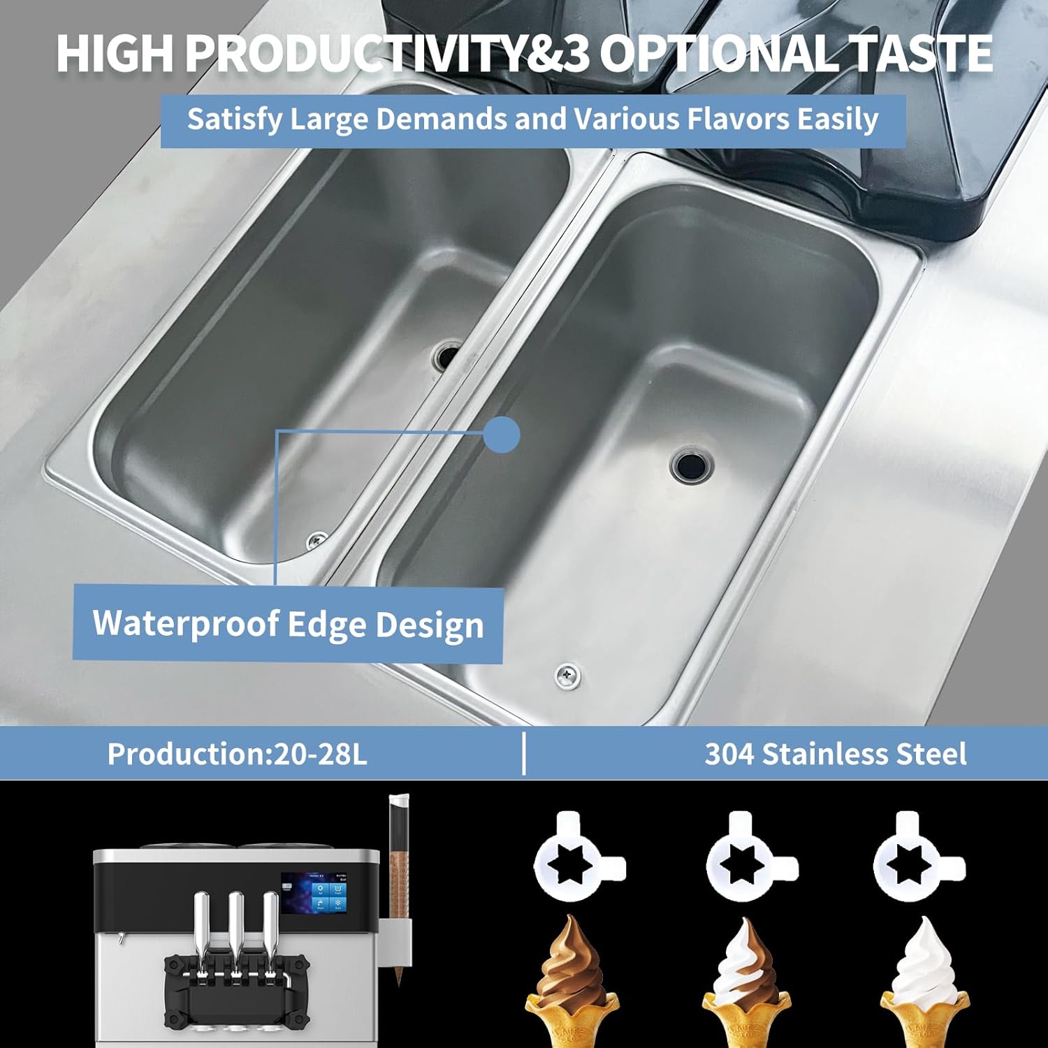 Vevor BQL-825T-NEW pehmytjäätelökone